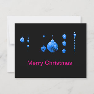 Carte Postale Joyeux Noël Dancing Balls Bleu j Gibney Zazzle