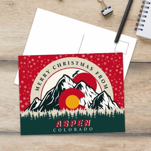 Carte Postale Joyeux Noël d'Aspen Colorado Souvenirs