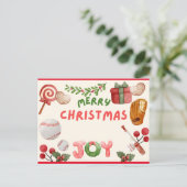 Carte Postale Joyeux Noël de baseball avec aquarelle Ball (Debout devant)