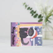 Carte Postale Joyeux Noël de chat noir (Debout devant)