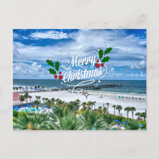 Carte Postale Joyeux Noël de Clearwater Beach (Devant)