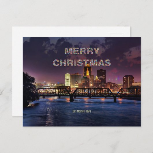 Carte Postale Joyeux Noël de Des Moines (Devant / Derrière)