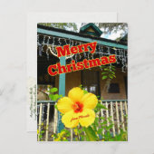 Carte Postale Joyeux Noël de Floride Hibiscus tropical (Devant / Derrière)