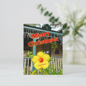 Carte Postale Joyeux Noël de Floride Hibiscus tropical (Debout devant)