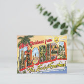 Carte Postale Joyeux Noël de Floride vintage (Debout devant)
