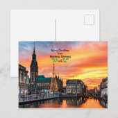 Carte Postale Joyeux Noël de Hambourg, Allemagne (Devant / Derrière)