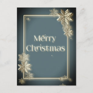 Carte Postale Joyeux Noël de luxe avec cristaux de neige