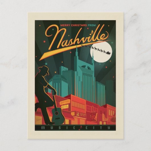 Carte Postale Joyeux Noël de Nashville (Devant)