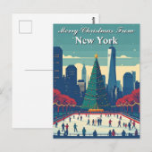 Carte Postale Joyeux Noël de New York Ice Rink Holiday (Devant / Derrière)