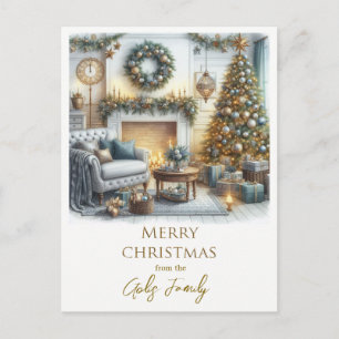 Carte Postale Joyeux Noël de notre maison à la vôtre 