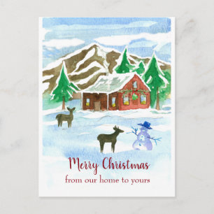 Carte Postale Joyeux Noël De Notre Maison À Votre Cerf