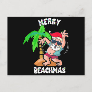 Carte Postale Joyeux Noël De Plage En Juillet Funky Père Noël Xm