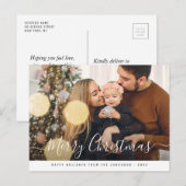 Carte Postale Joyeux Noël de style tendance (Devant / Derrière)