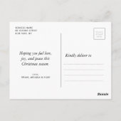 Carte Postale Joyeux Noël de style tendance (Dos)