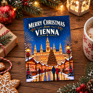 Carte Postale Joyeux Noël de Vienne Vintage Autriche