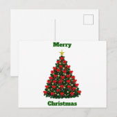 Carte postale Joyeux Noël décoré Arbre (Devant / Derrière)