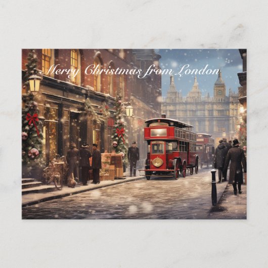 Carte Postale Joyeux Noël depuis Londres (Devant)
