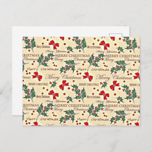 Carte Postale Joyeux Noël design (Devant / Derrière)