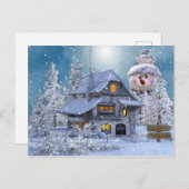 Carte Postale Joyeux Noël d'hiver (Devant / Derrière)