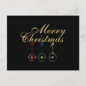 Carte Postale Joyeux Noël Élégant Art de Flocon de Neige (Devant)