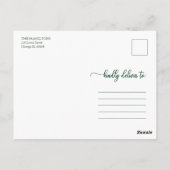 Carte Postale Joyeux Noël Élégant Vert Script Photo Unique (Dos)