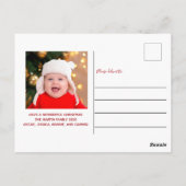 Carte Postale Joyeux Noël Elégante Typographie Blanche Photo (Dos)
