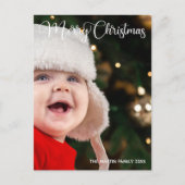 Carte Postale Joyeux Noël Elégante Typographie Blanche Photo (Devant)