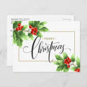 Carte Postale Joyeux Noël Entreprise Salutation Fête (Devant / Derrière)