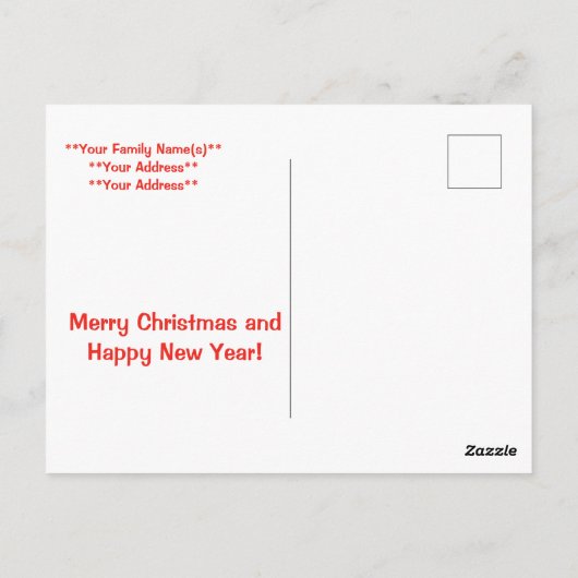 Carte Postale Joyeux Noël et Bonne Année (Dos)