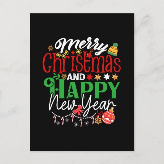 Carte Postale Joyeux Noël et Bonne Année (Devant)