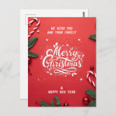 Carte Postale Joyeux Noël et bonne année (Devant / Derrière)