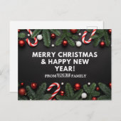 Carte Postale Joyeux Noël et Bonne Année (Devant / Derrière)