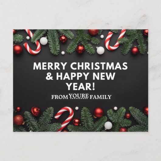 Carte Postale Joyeux Noël et Bonne Année (Devant)