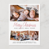 Carte Postale Joyeux Noël et Bonne Année 4 Photos Collage (Devant)