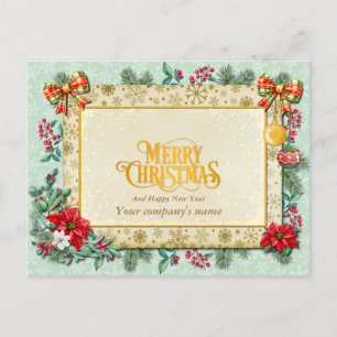 Carte Postale Joyeux Noël et Bonne Année Avec Amour    