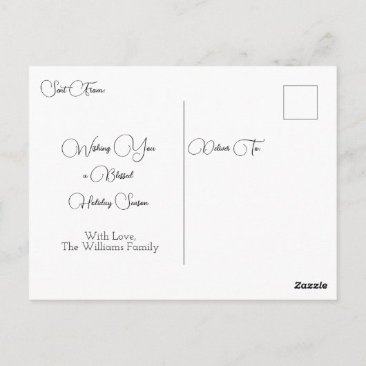 Carte Postale Joyeux Noël et Bonne Année Personnalisée (Dos)