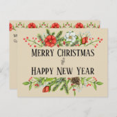 Carte Postale Joyeux Noël et Bonne Année Personnalisée (Devant / Derrière)