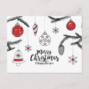 Carte Postale Joyeux Noël et Bonne Année Postale