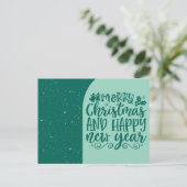 Carte Postale Joyeux Noël et Bonne Année Script (Debout devant)