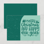 Carte Postale Joyeux Noël et Bonne Année Script (Devant / Derrière)