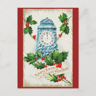 Carte Postale Joyeux Noël et Bonne Année vintage