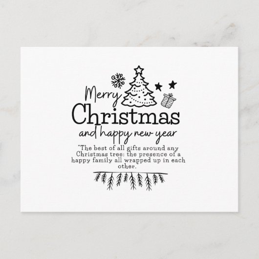 Carte Postale Joyeux Noël et bonne nouvelle année (Devant)