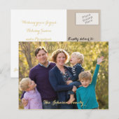 Carte Postale Joyeux Noël familial vacances photo (Devant / Derrière)