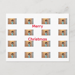 Carte Postale Joyeux Noël Famille Enfants Bébé Modèle de Photo