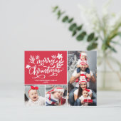 Carte Postale joyeux noël famille photo collage vacances (Debout devant)
