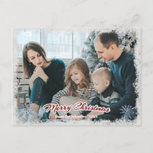 Carte Postale Joyeux Noël Famille Photo Horizontale Neige1