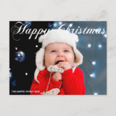 Carte Postale Joyeux Noël Famille Photo White Cursive Script (Devant)