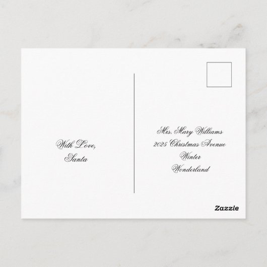 Carte Postale Joyeux Noël Faux Gold Foil Script Élégant chic (Dos)