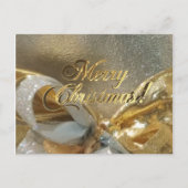 Carte Postale Joyeux Noël Faux Gold Foil Script Élégant chic (Devant)