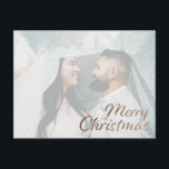 Carte Postale Joyeux Noël Faux Gold Parties scintillant Photo<br><div class="desc">Envoyez votre salutation de Noël en style avec cette carte postale de parties scintillant en faux or de Noël. Votre photo rend la carte plus agréable. Pour plus d'options de couleur sur "Joyeux Noël",  consultez notre collection de Noël partie 2 ou stationnaire.</div>
